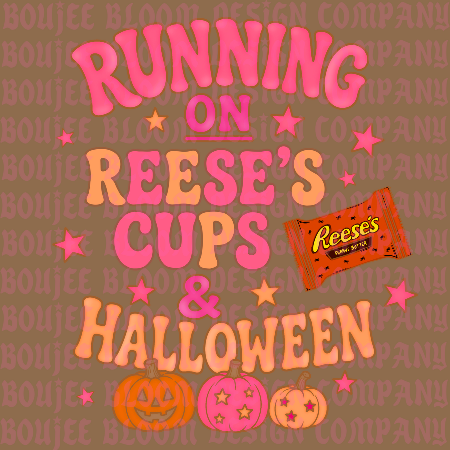 Running on Reese’s Pink & Halloween PNG