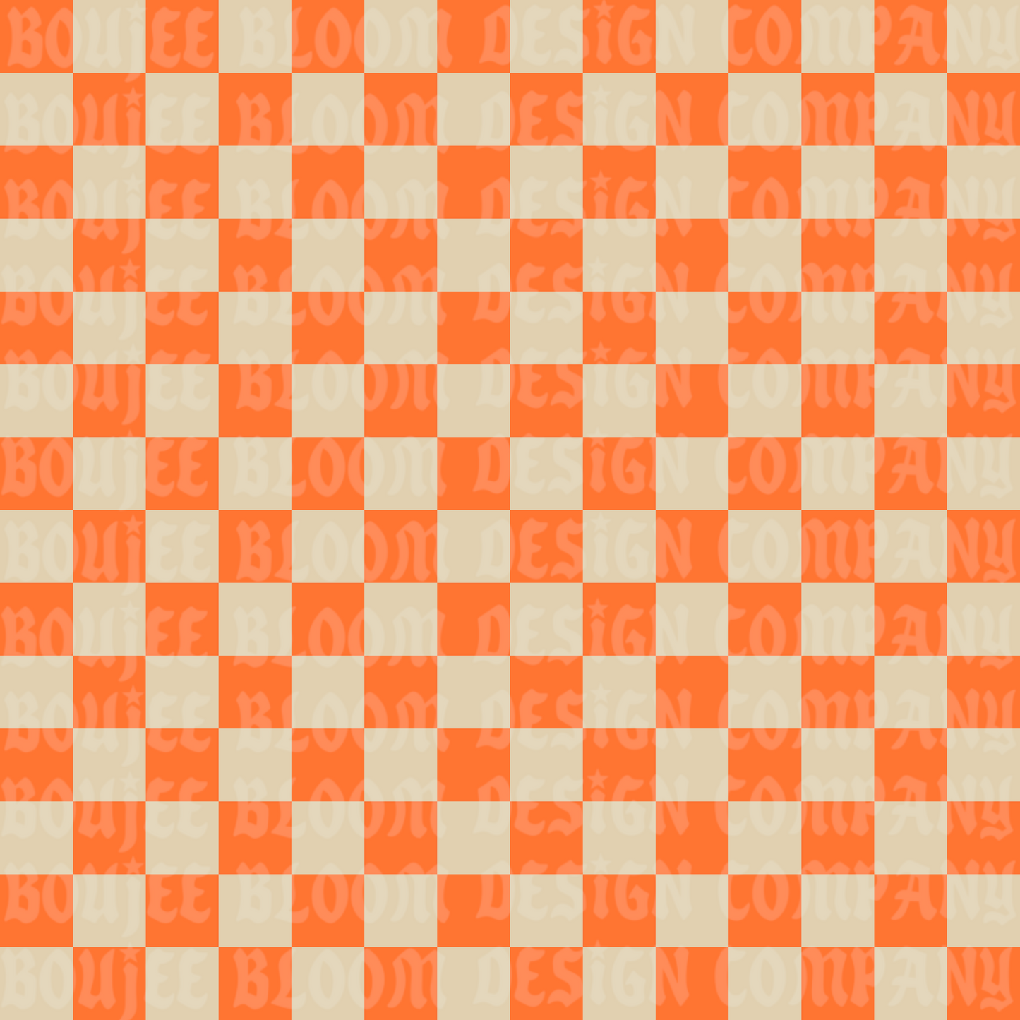 Orange Cream Checkered Seamless
