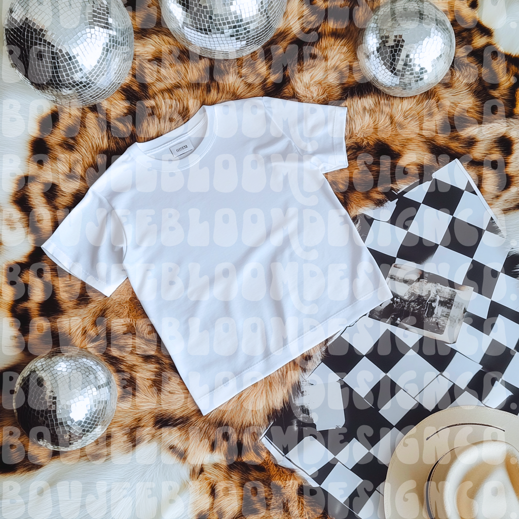 Mockup White Tee Retro Disco