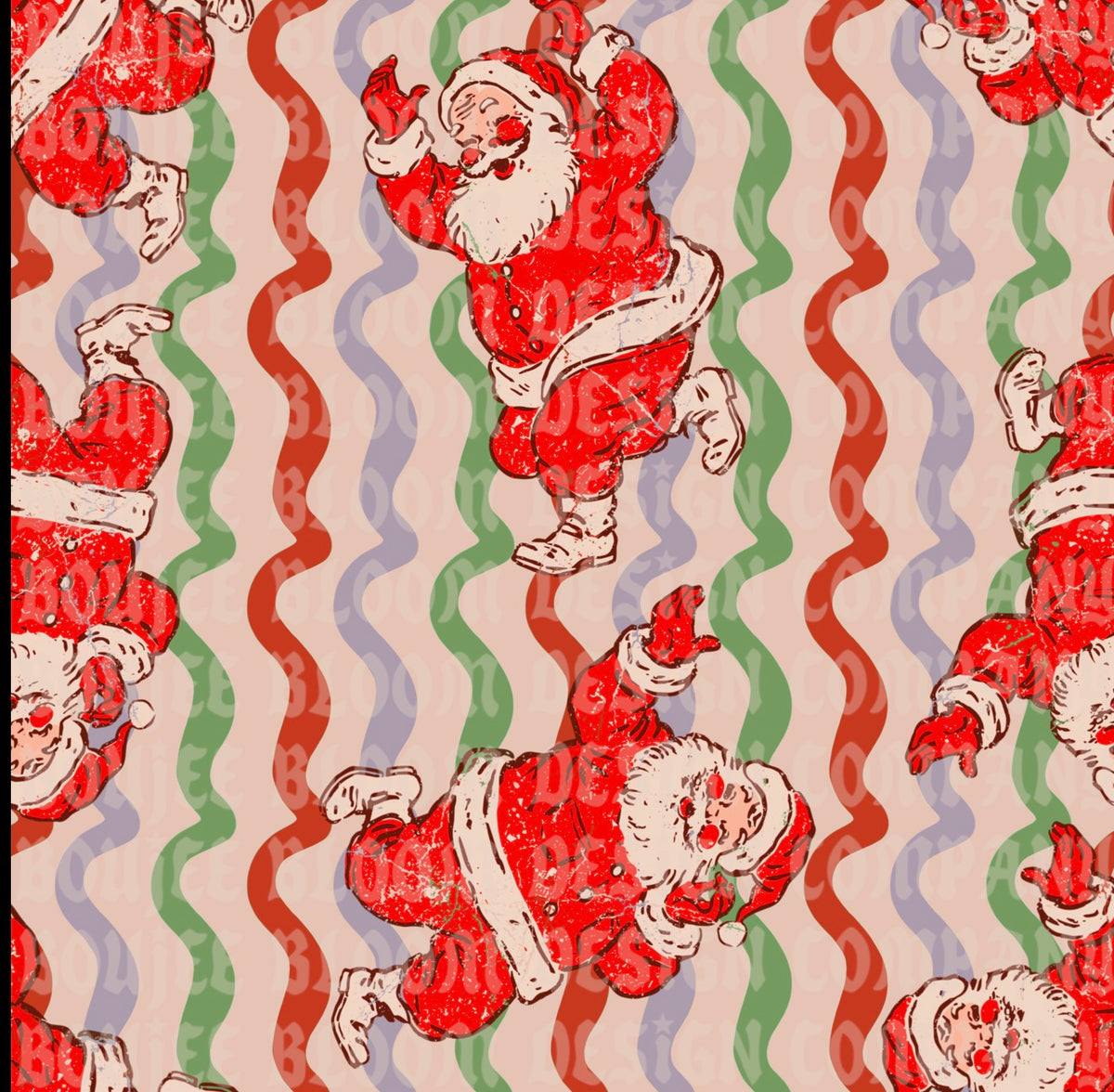Striped Santa Neutral Seamless