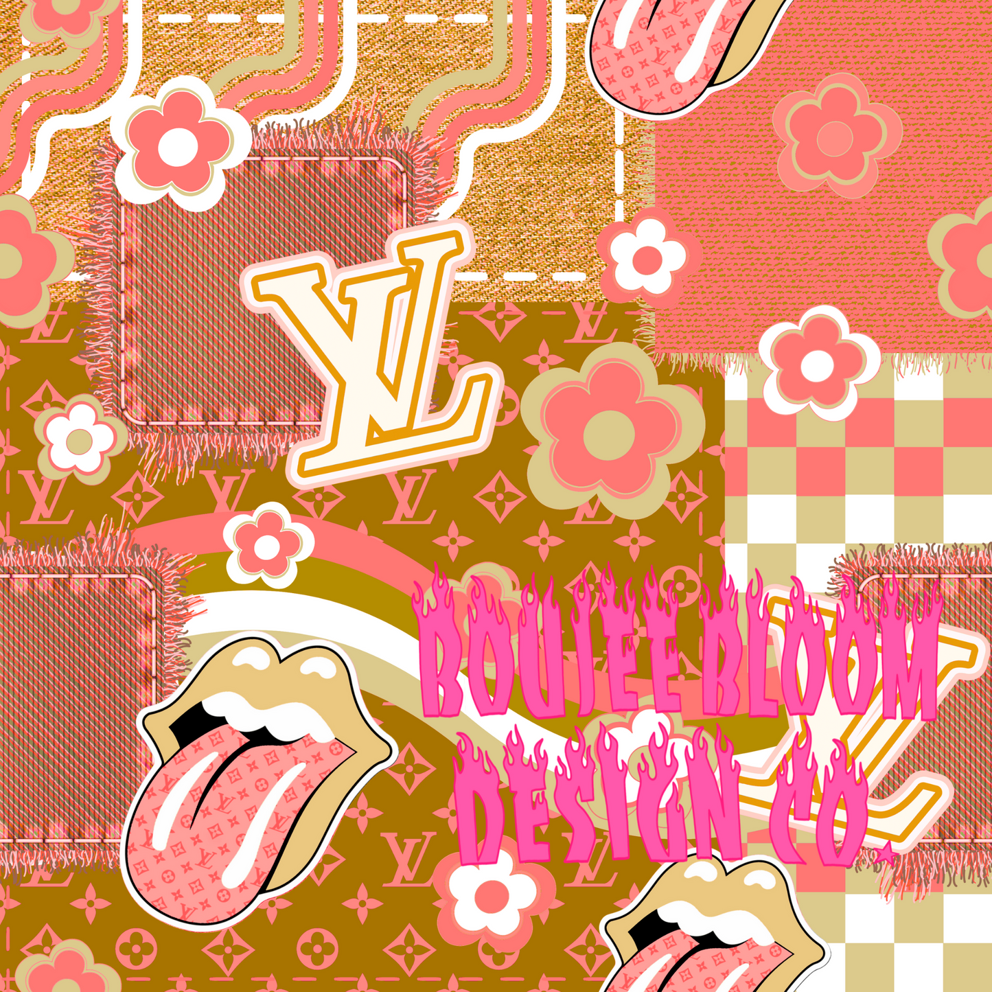 Boujee Patchwork Retro Seamless