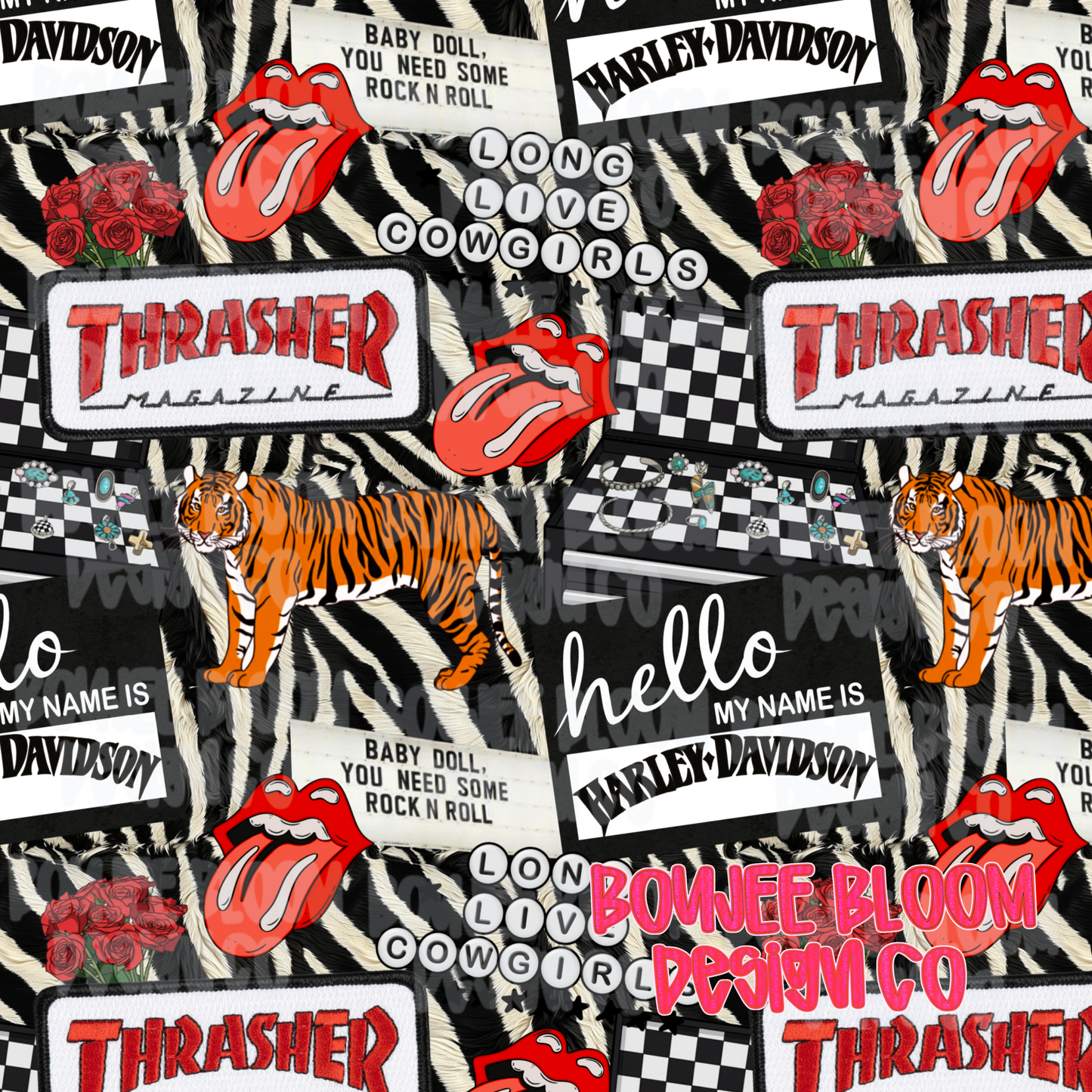 Thrash x Harley Collage Seamless