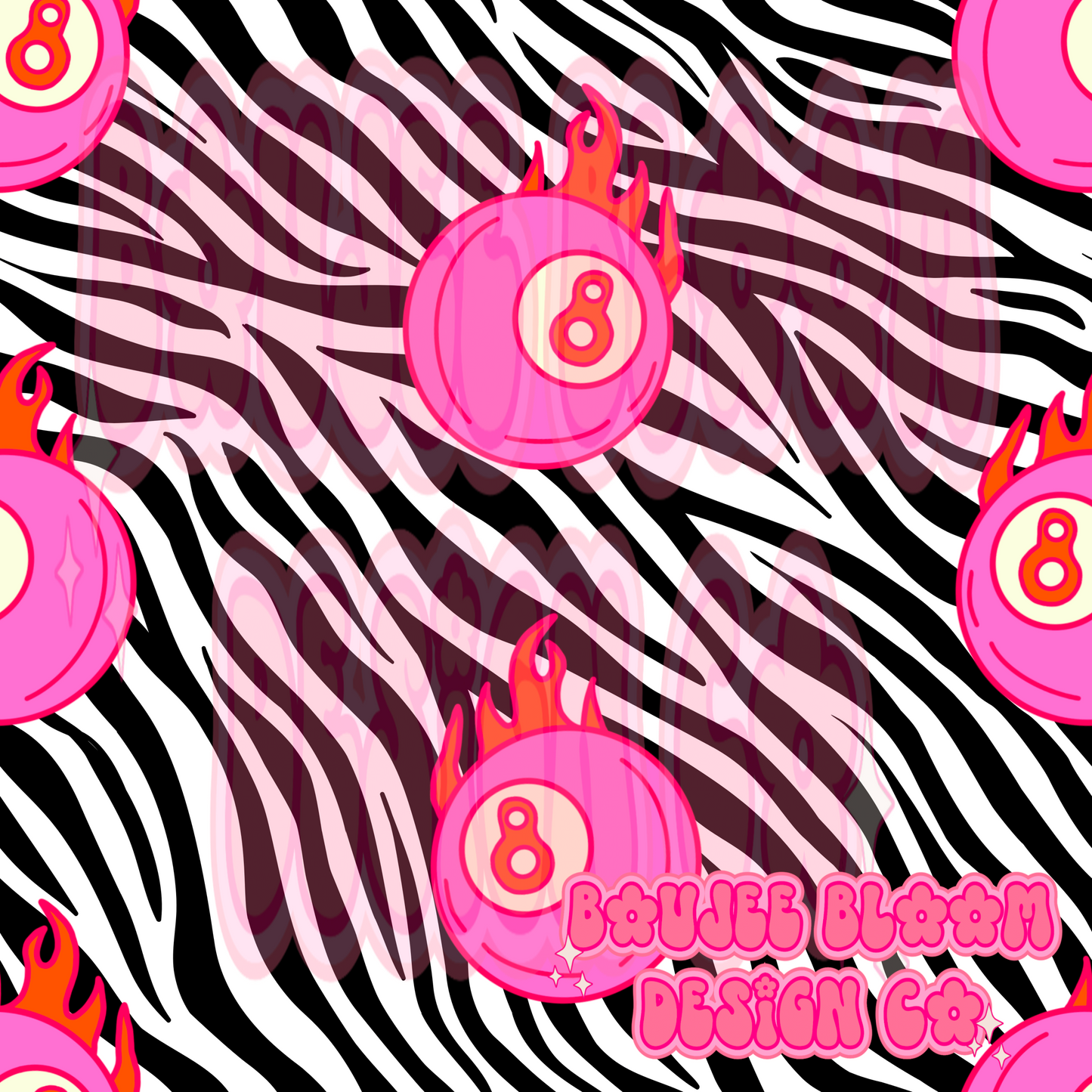 Zebra Flame 8 Balls