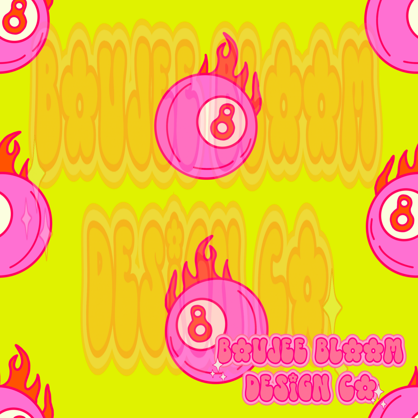 Neon Flame 8 Balls
