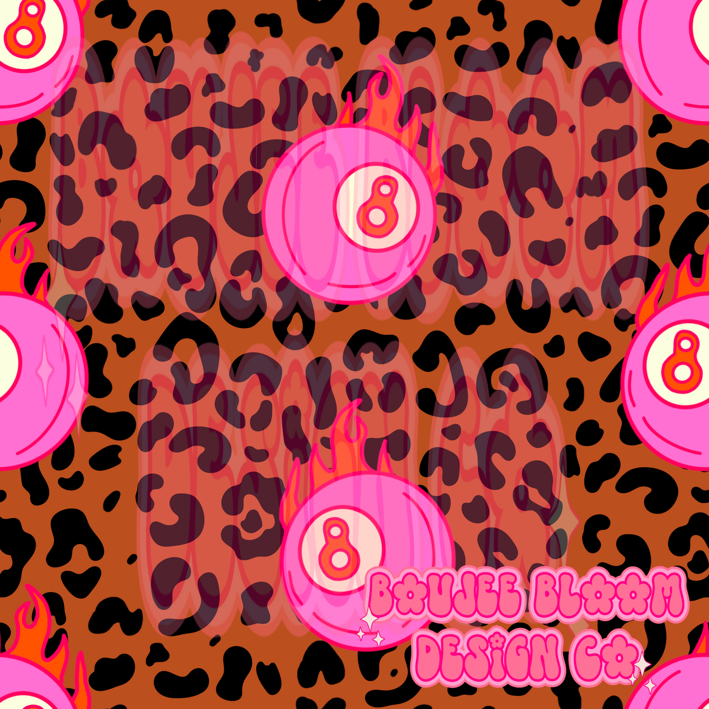 Leopard Flame 8 Balls