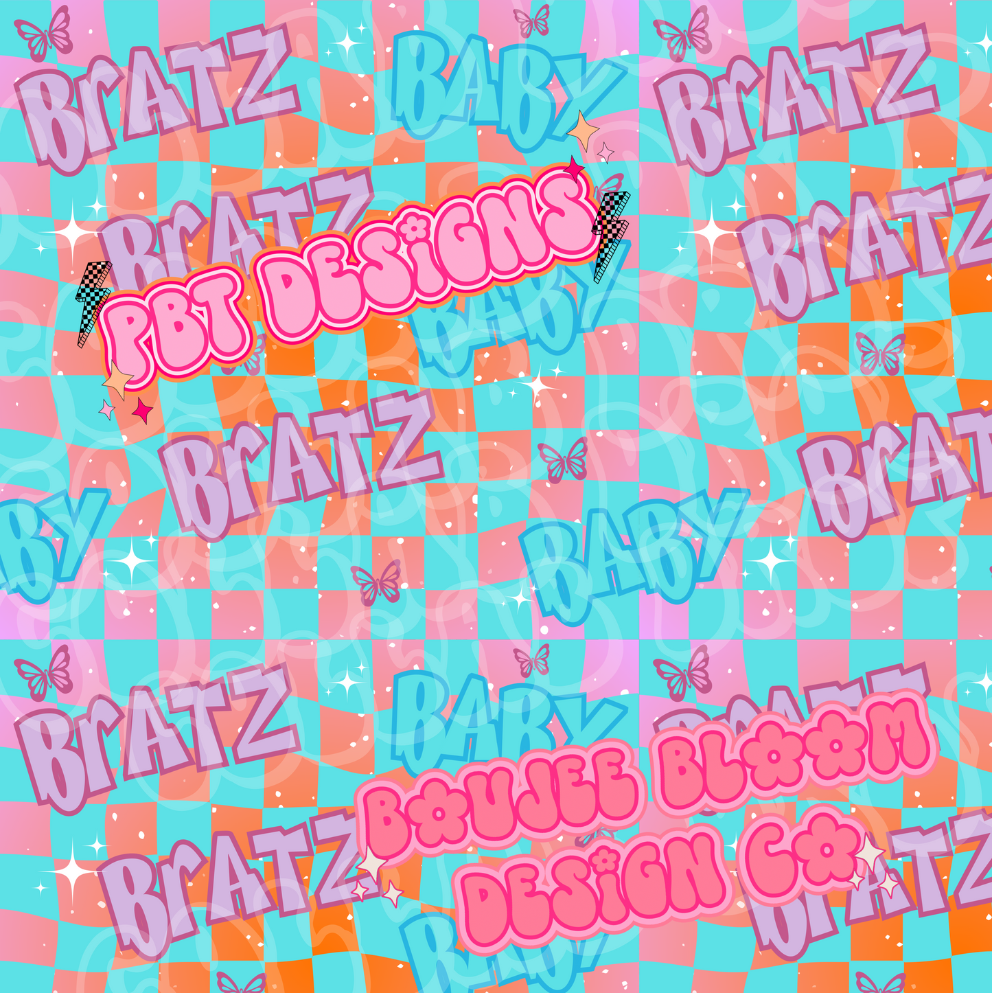 Checkered B Ombré Seamless