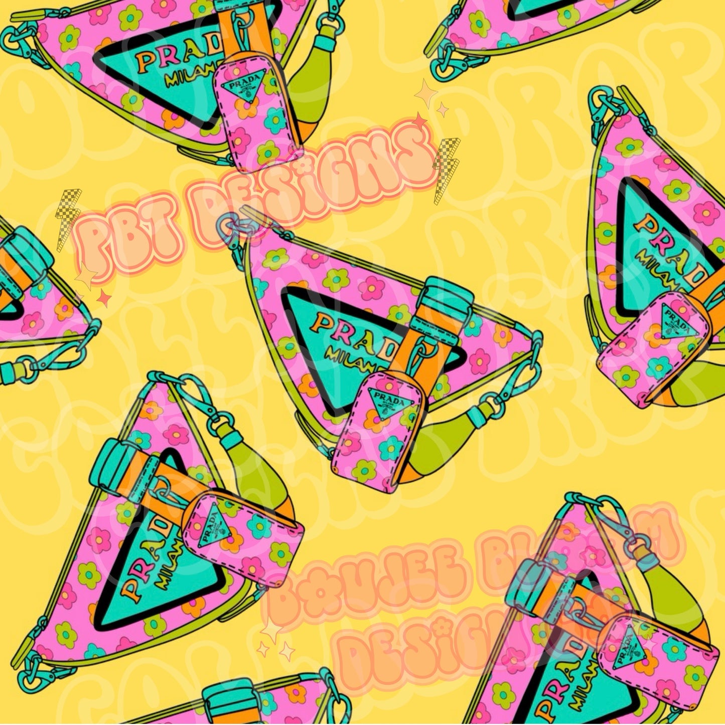 Yellow Bum Bag Seamless