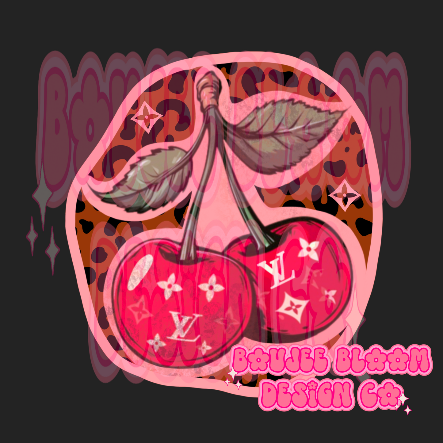 Boujee Cherries Cheetah PNG