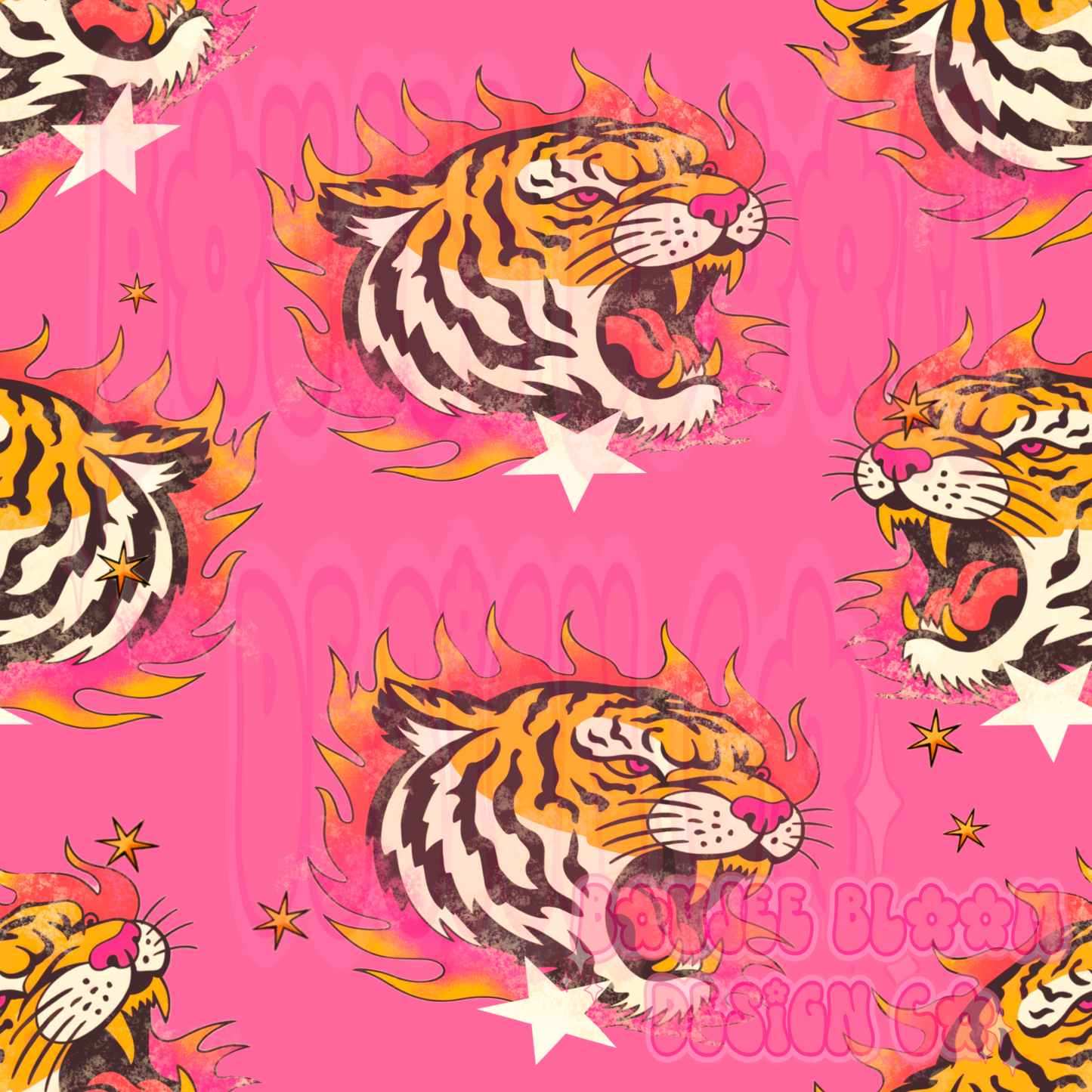 Brights Tiger Pink Seamless