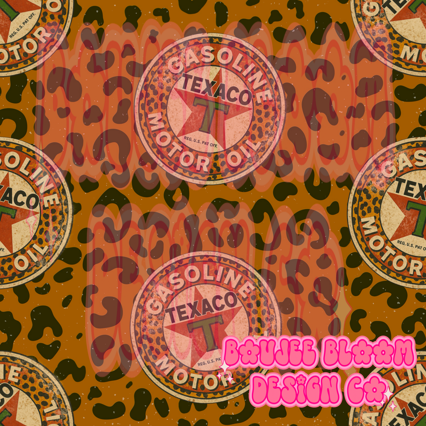 vintage sign cheetah seamless