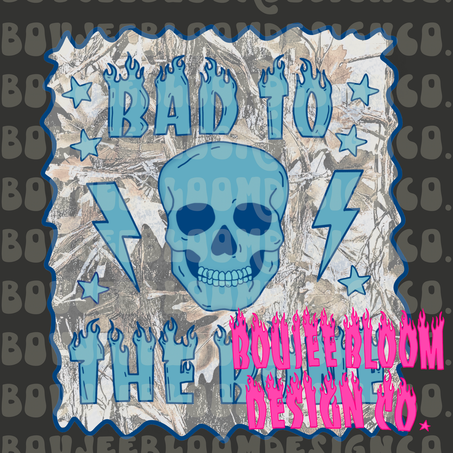 Bad to the Bone Blue PNG