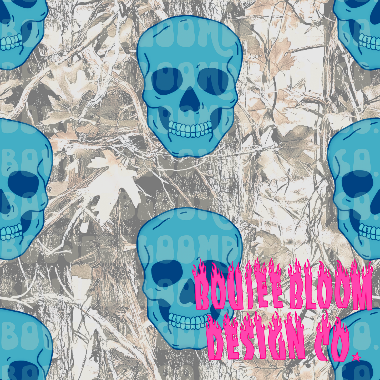 Blue Skullie Camo Seamless