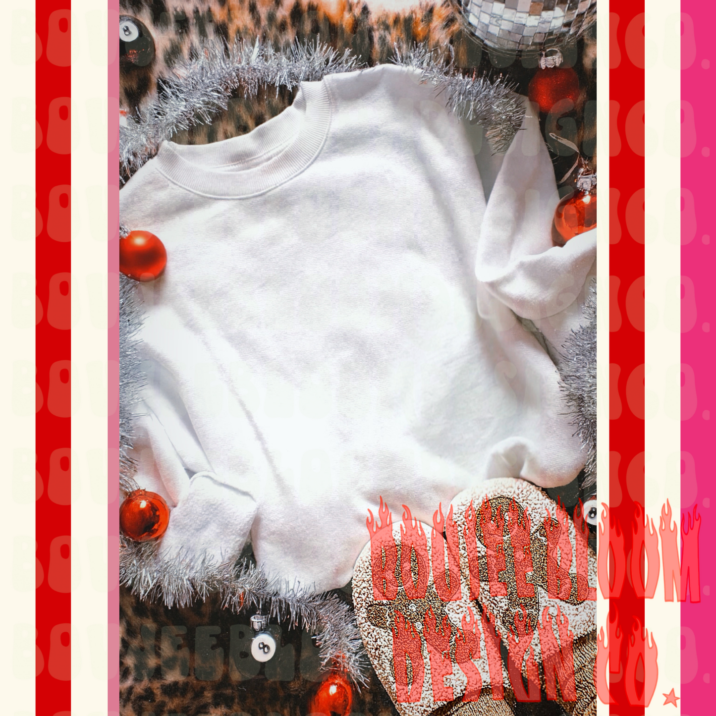 Christmas ornament mock up White Gildan