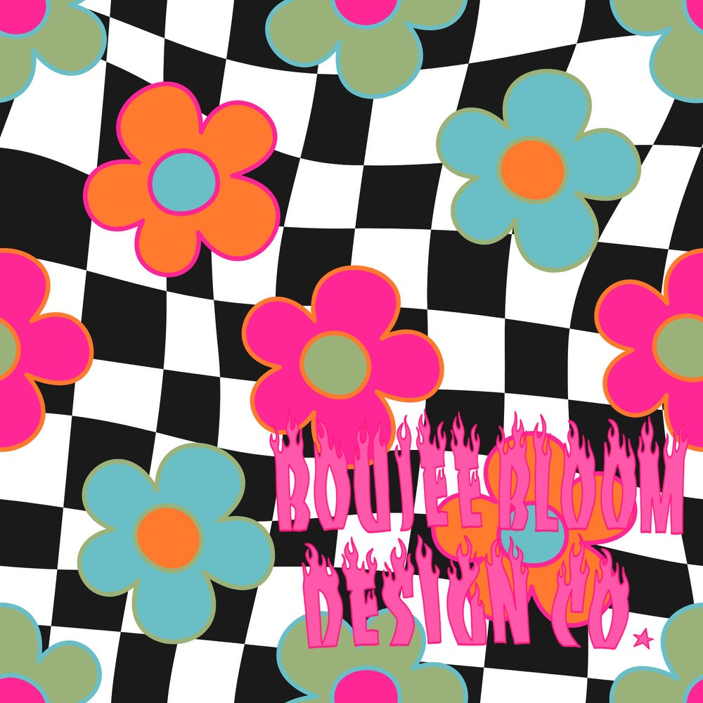 Floral checker Seamless