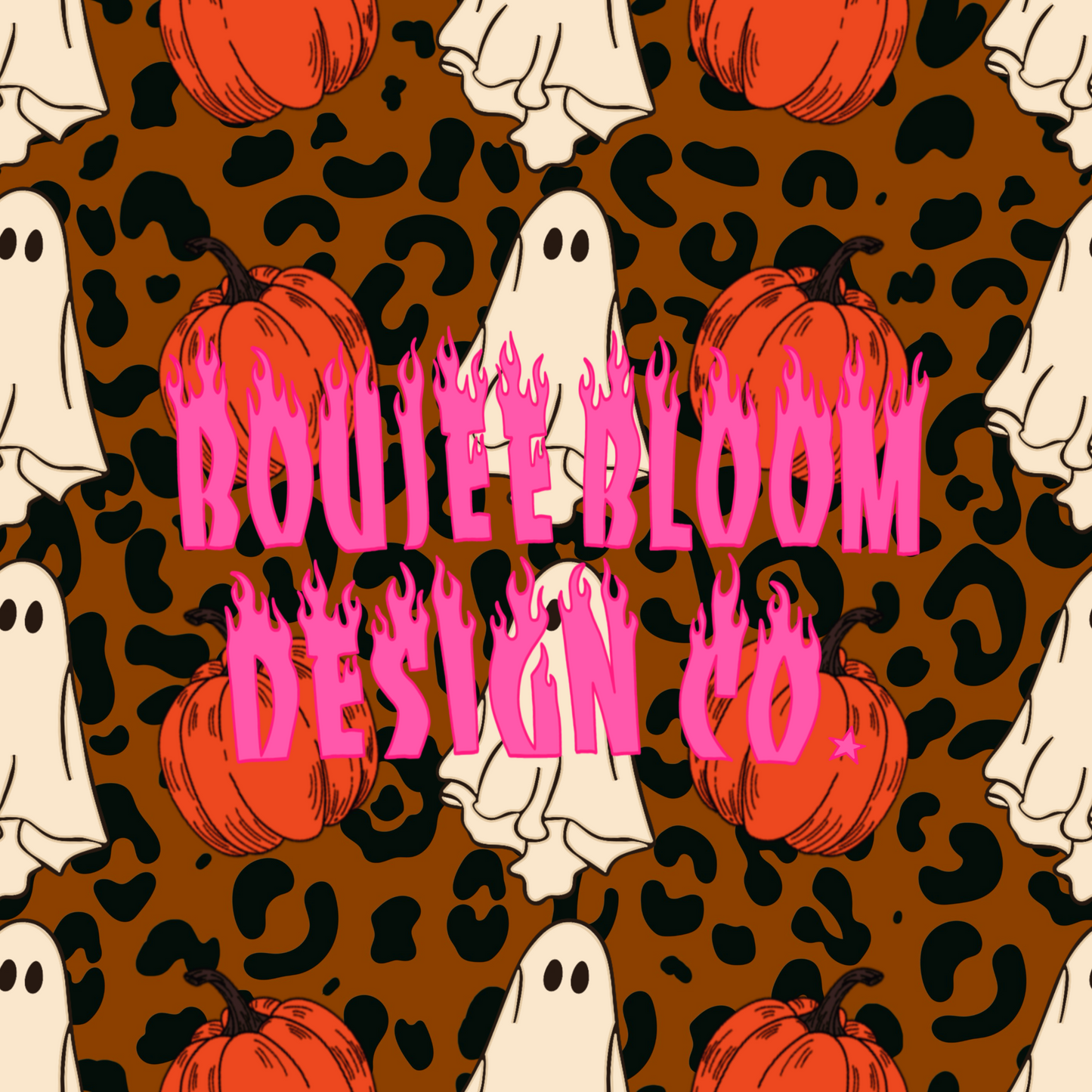 Cheetah ghosts and pumpkins Seamless BBDCO X BBB COLLAB