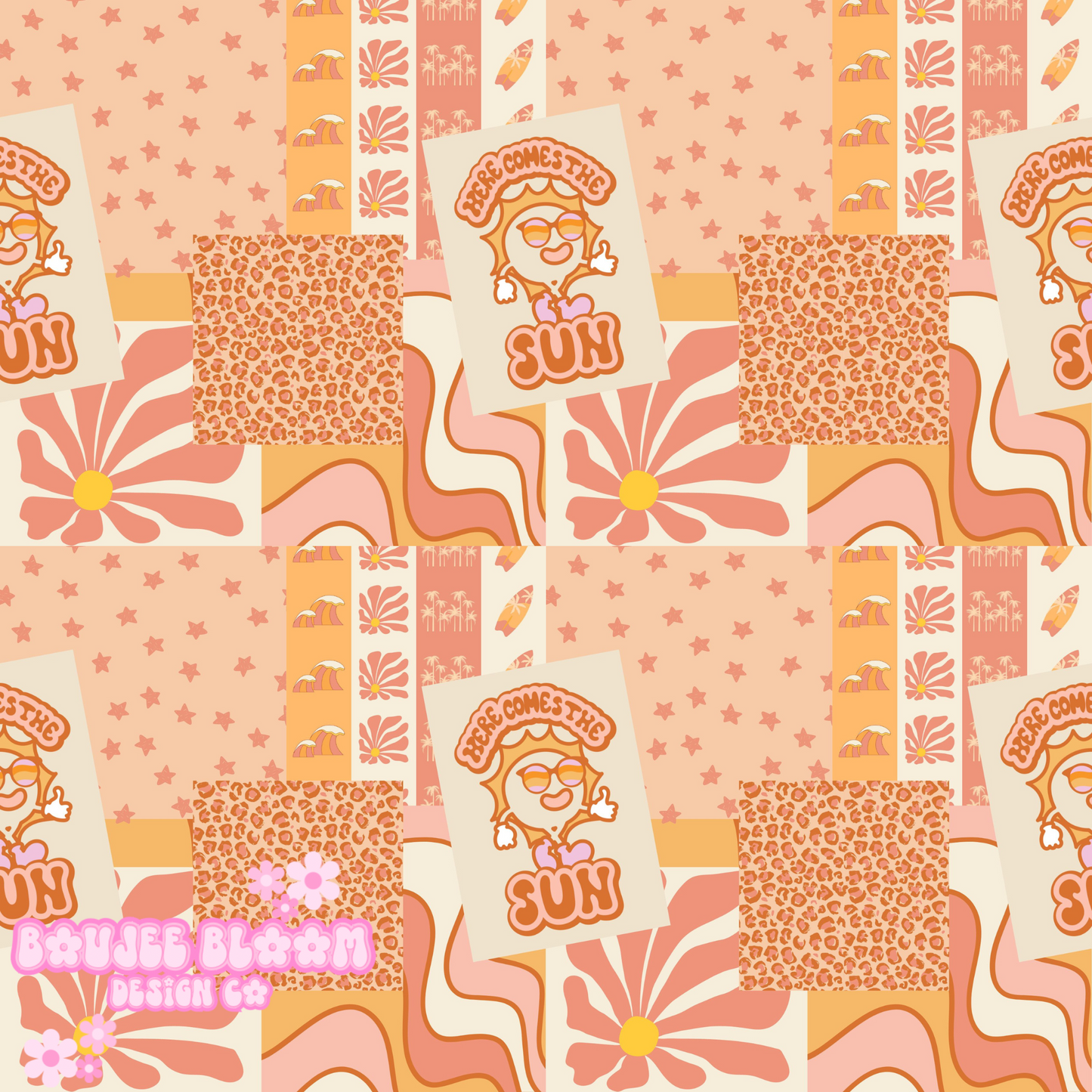 Here Comes The Sun patchwork Seamless