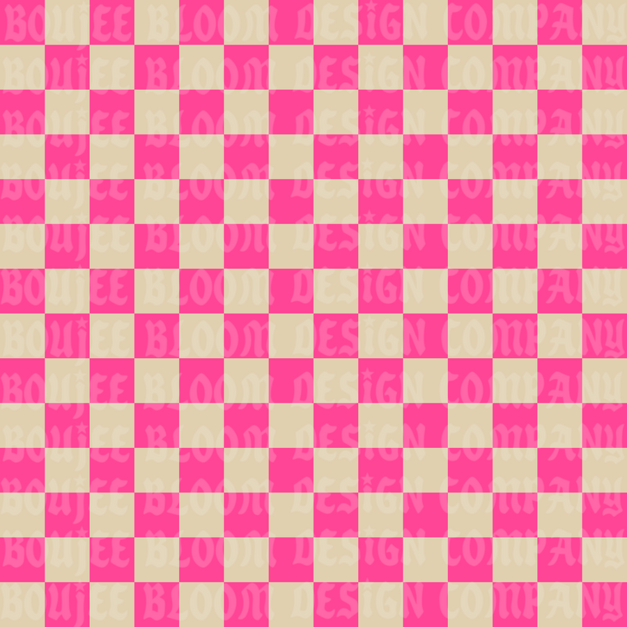 Pink Cream Checkered Seamless