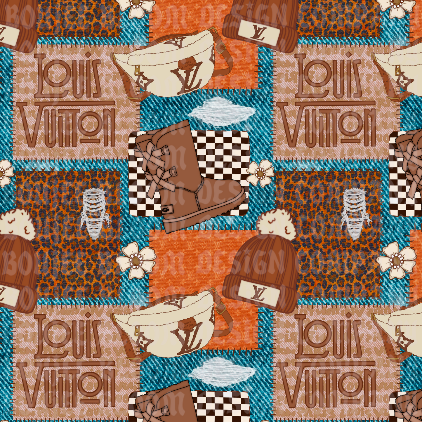 Boujee Fall Teal Seamless