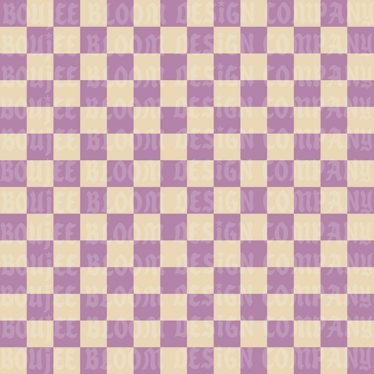 Purple Cream Checkered Seamless