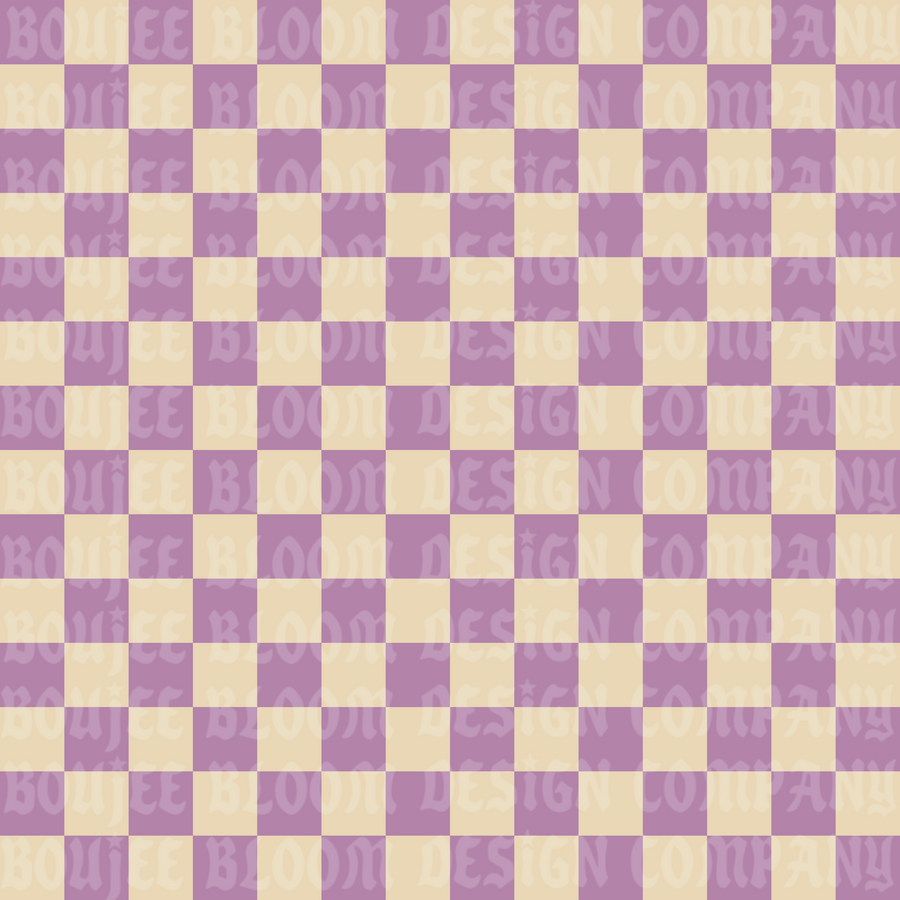Purple Cream Checkered Seamless