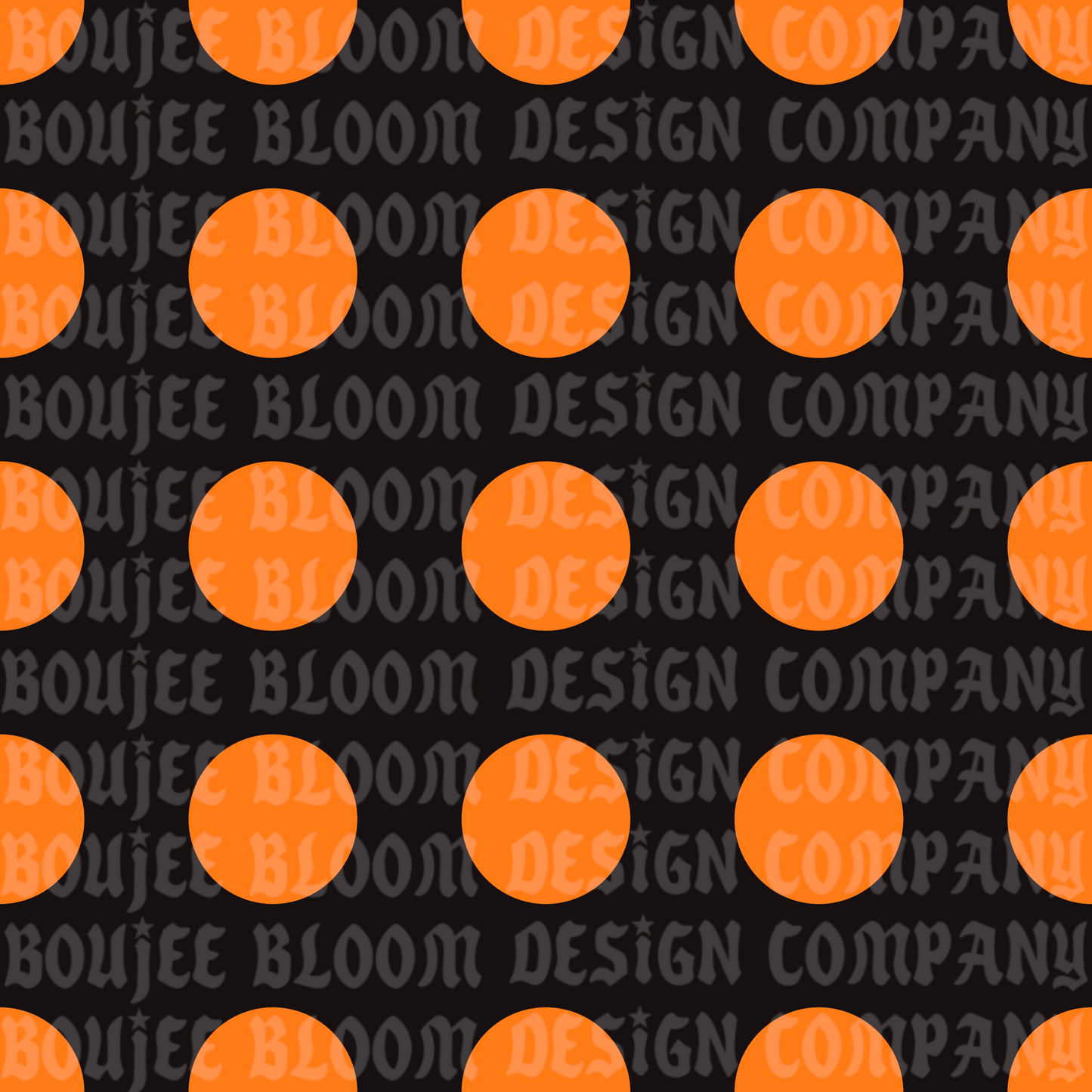 Orange Black Polka Dot Seamless