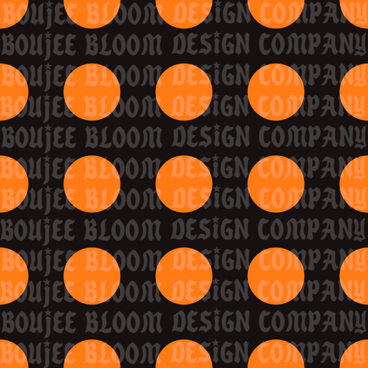 Orange Black Polka Dot Seamless