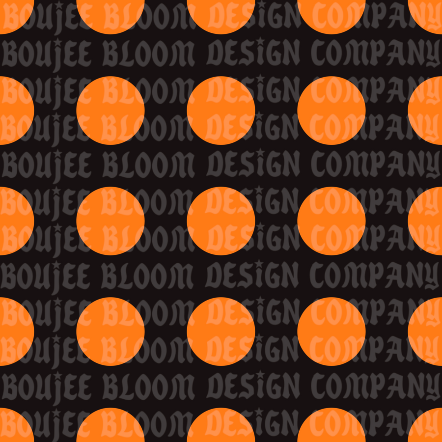 Orange Black Polka Dot Seamless