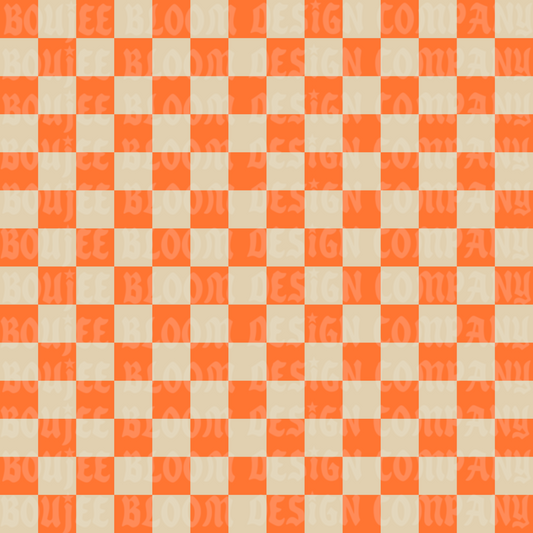 Orange Cream Checkered Seamless