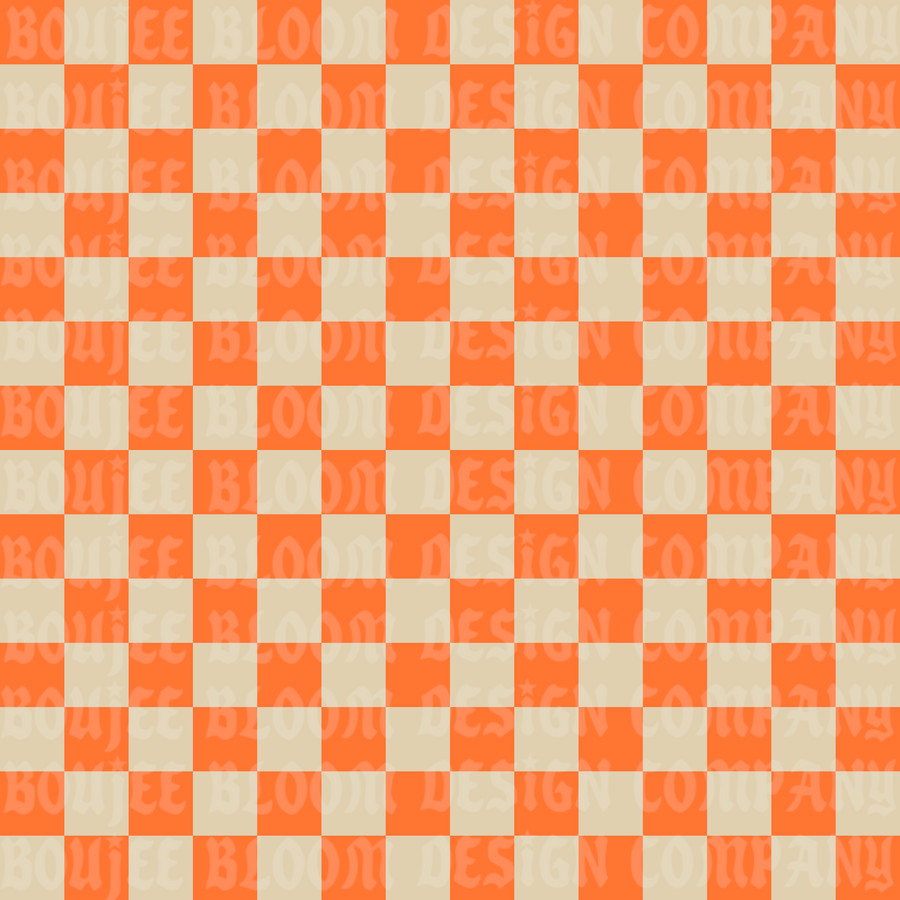 Orange Cream Checkered Seamless