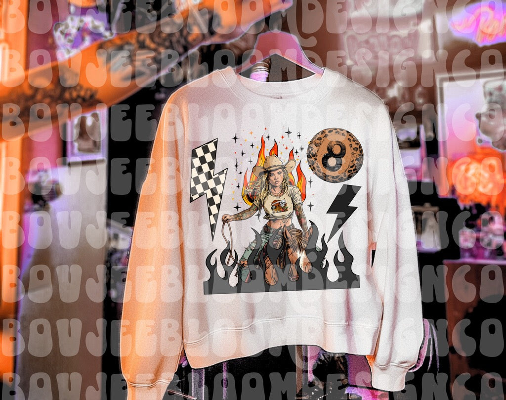 Biker Baddie Cowgirl PNG