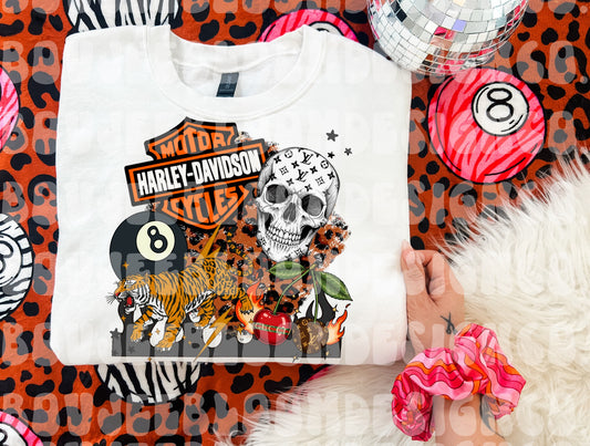 Boujee Biker Black Flames PNG