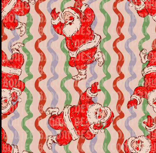 Striped Santa Neutral Seamless