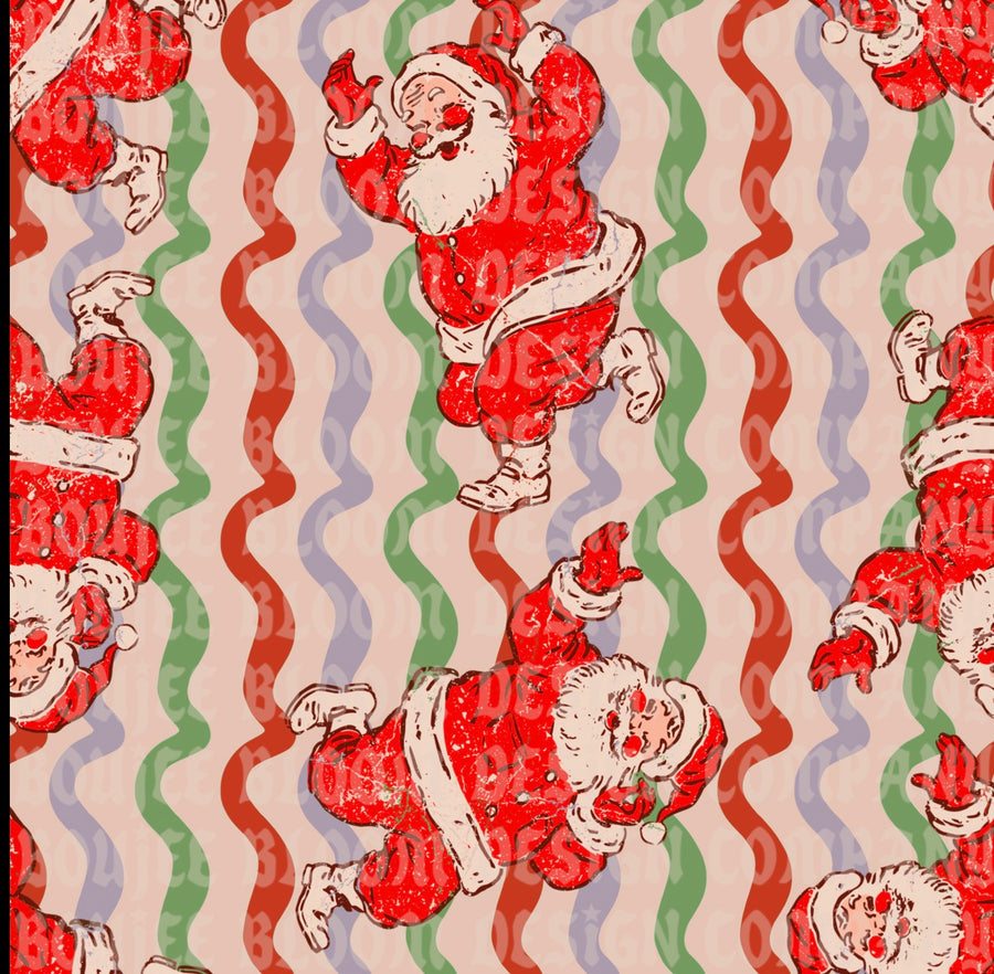 Striped Santa Neutral Seamless