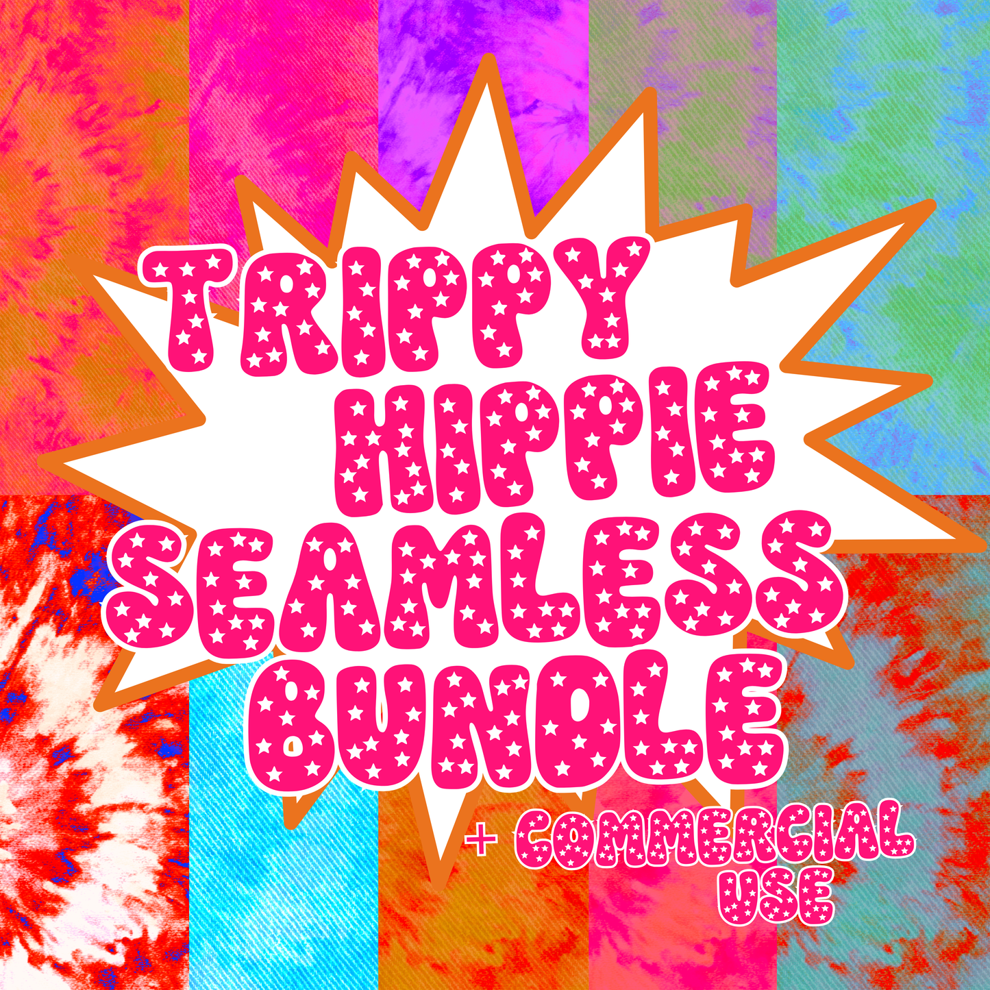 Trippy Hippie Seamless Bundle + Commercial Use