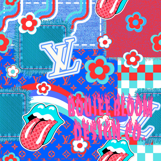 Boujee Patchwork RWB Seamless