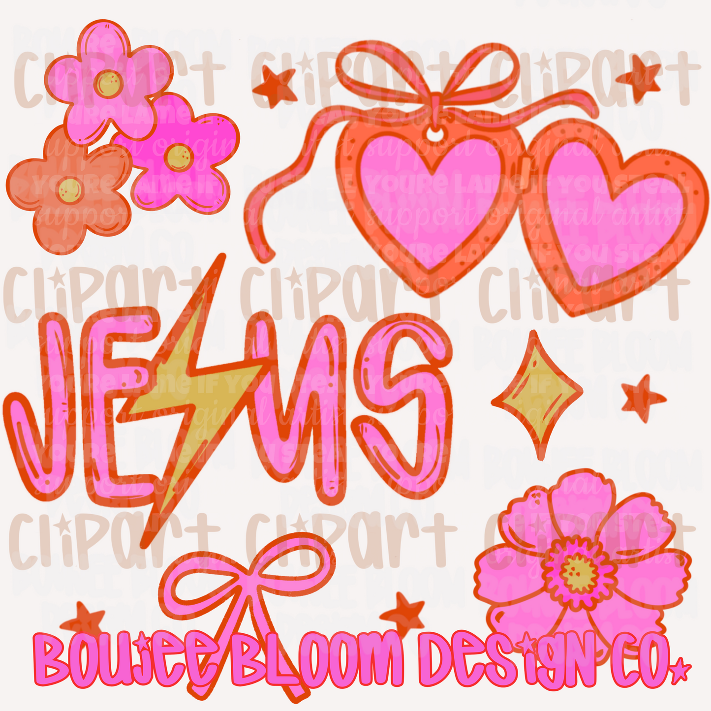 Jesus Pinks and Orange BUNDLE - Commercial Use Only Clip Art