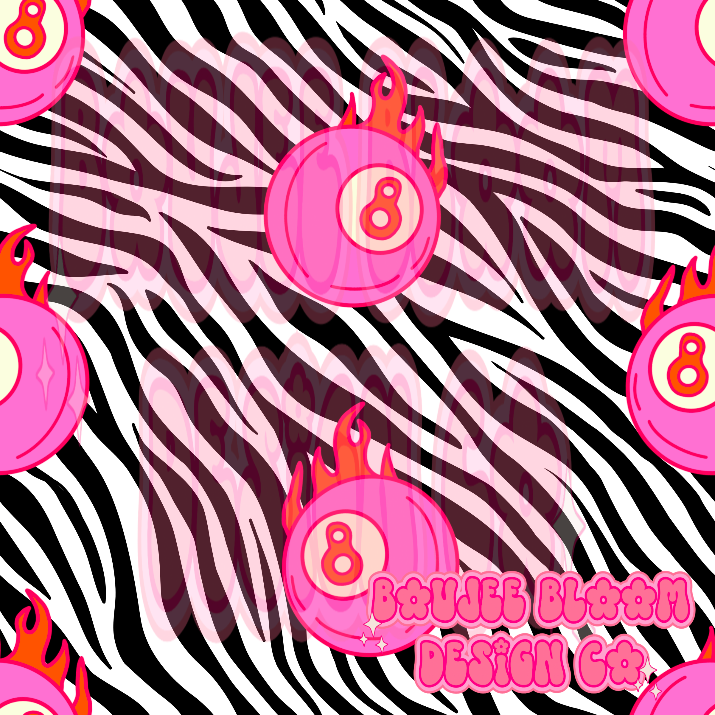 Zebra Flame 8 Balls – Boujee Bloom Design Co.