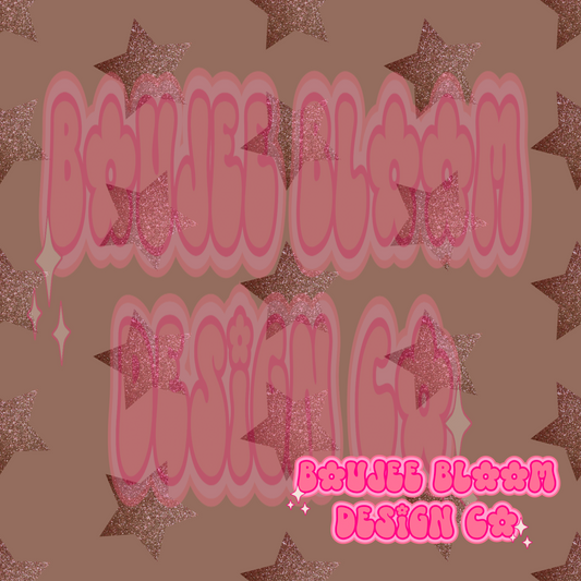 Glitter Stars Brown Seamless