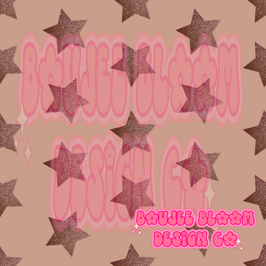 Glitter Stars Tan Seamless