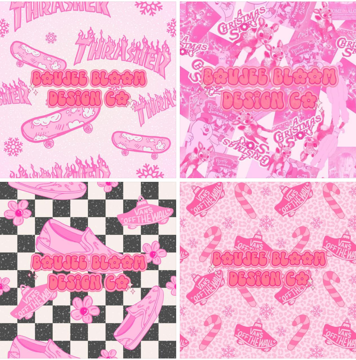 Pink Christmas Collab (all seamless files)
