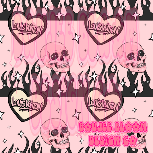 Boujee Skulls Pink Seamless