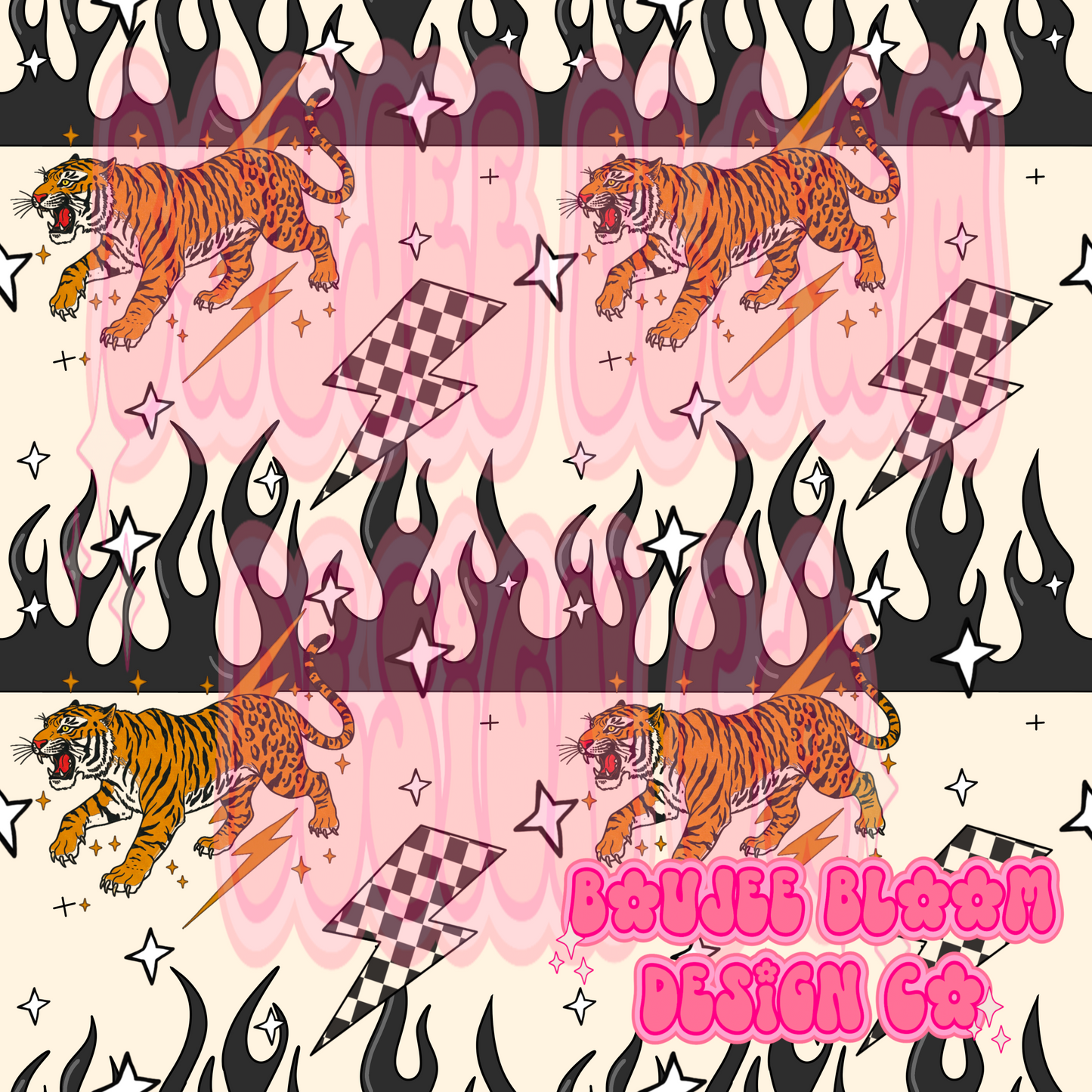 Tiger Flames Seamless