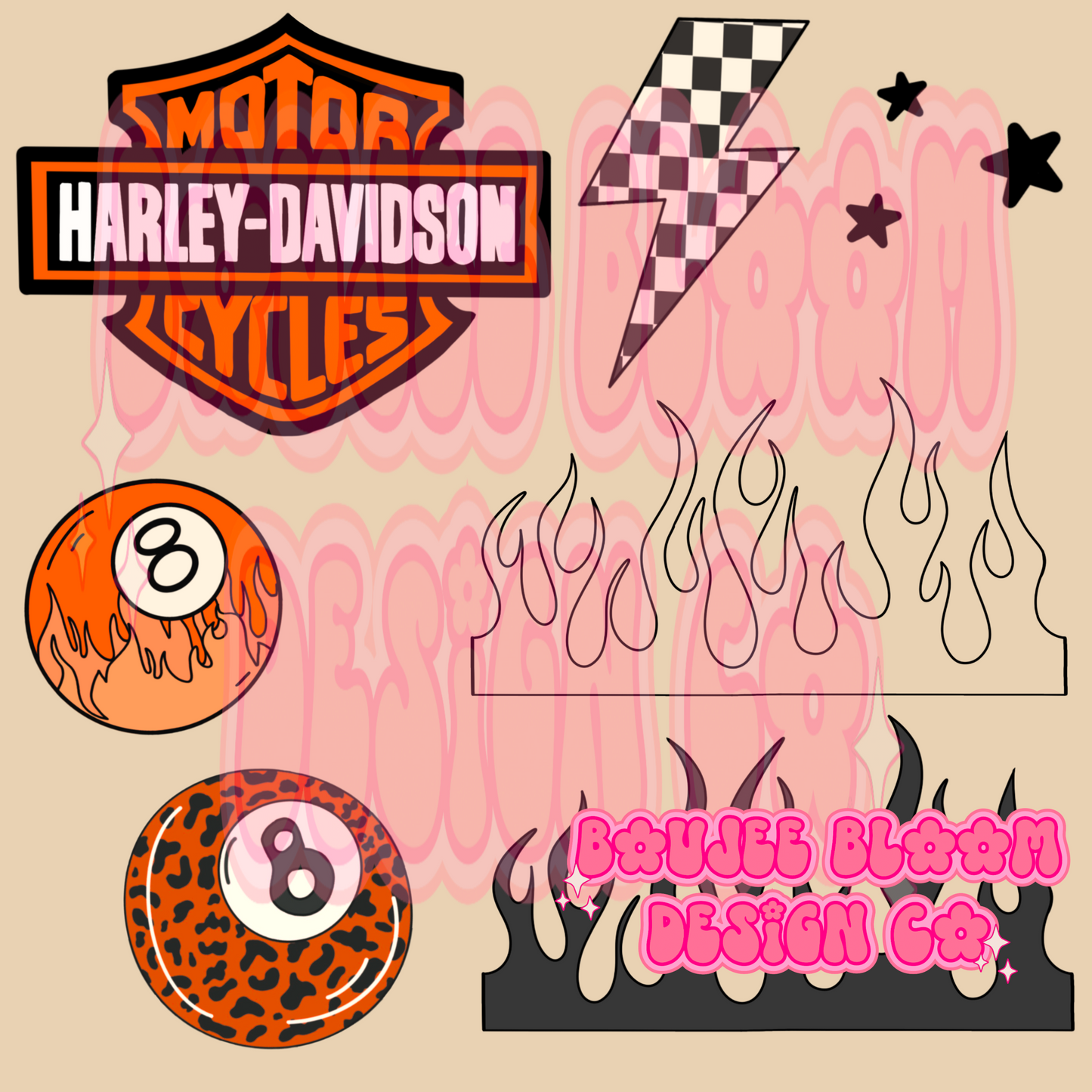 Biker Babe - Commercial Use Only Clip Art Bundle