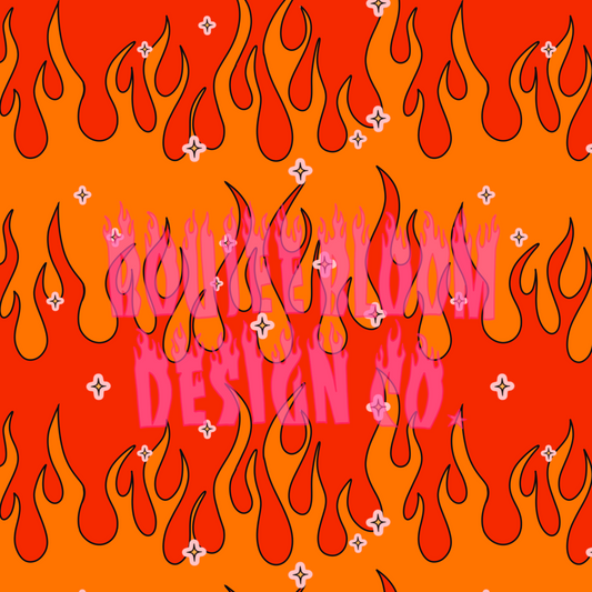 Orange and Red Flame Girly Seamless