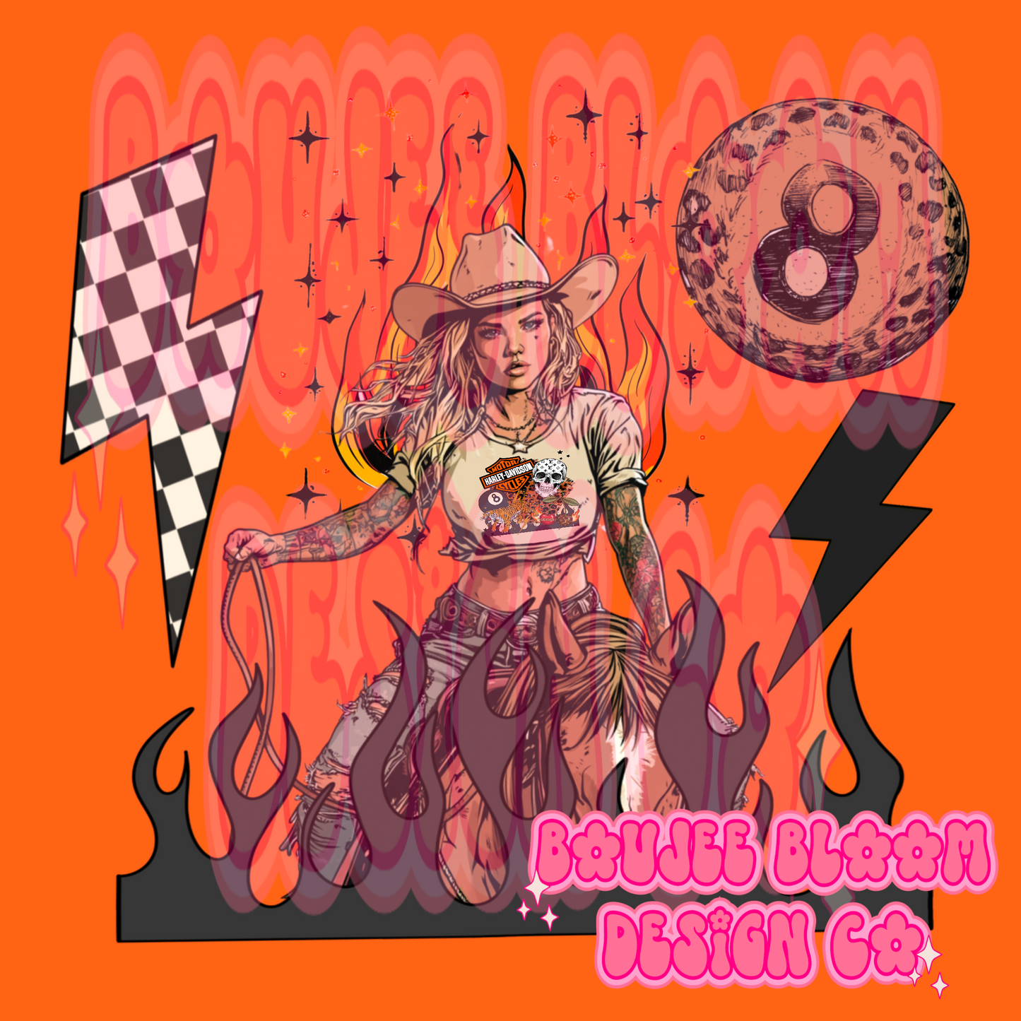 Biker Baddie Cowgirl PNG