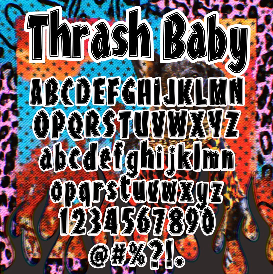 Thrash Baby Font typable PROCREATE AND CANVA
