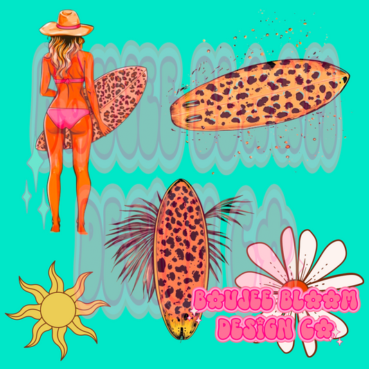 Retro Beach - Commercial Use Only Clip Art Bundle