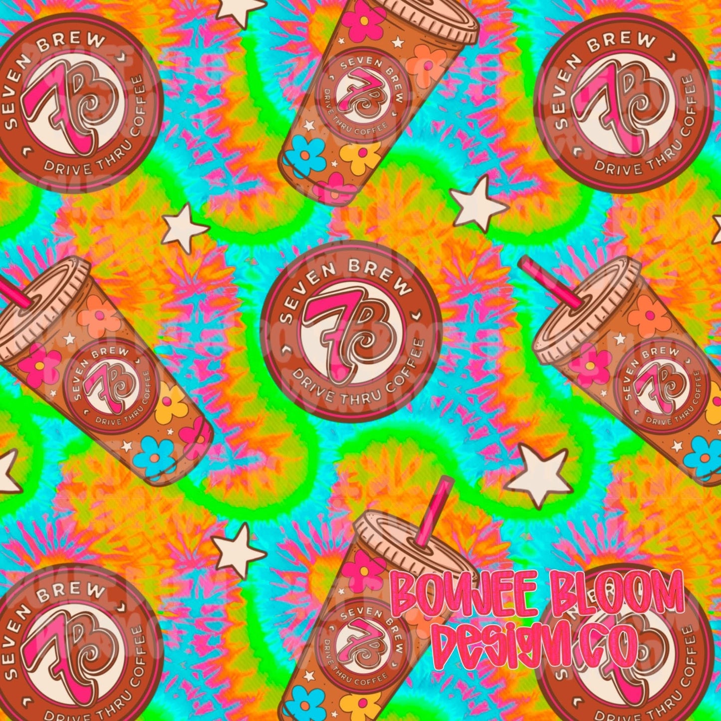 Tie Die Cups Seamless