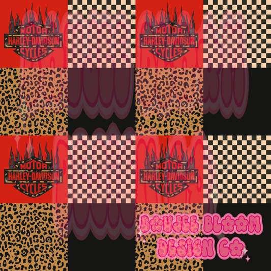 Biker Cheetah Checkerwork Seamless