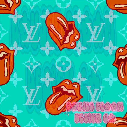 Tongue Boujee Teal Seamless